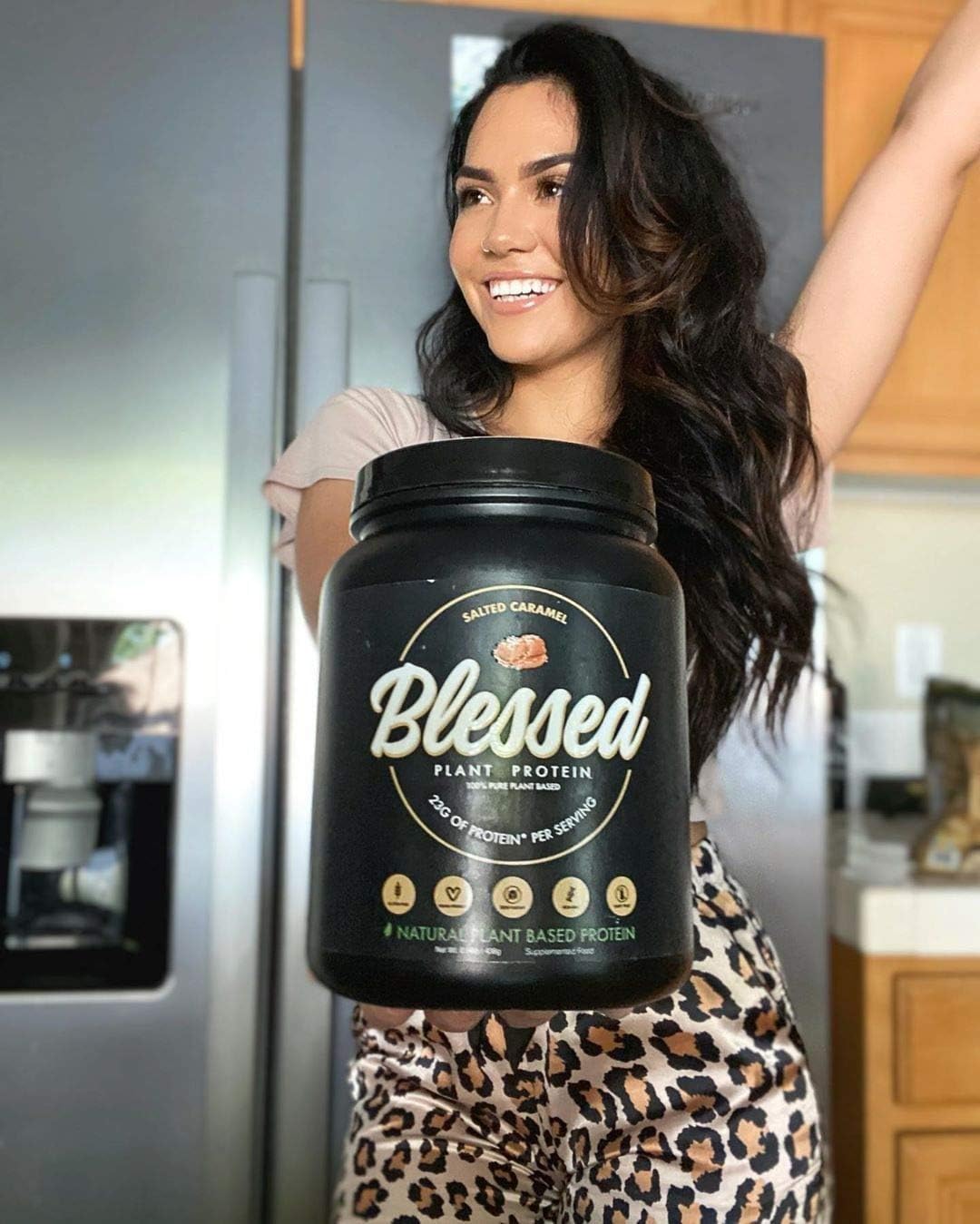 BLESSED Plant Based Protein Powder – 23 Grams, All Natural Vegan Friendly Pea Protein Powder, Gluten Free, Dairy Free & Soy Free, 30 Serves (Salted Caramel) Pack of 2