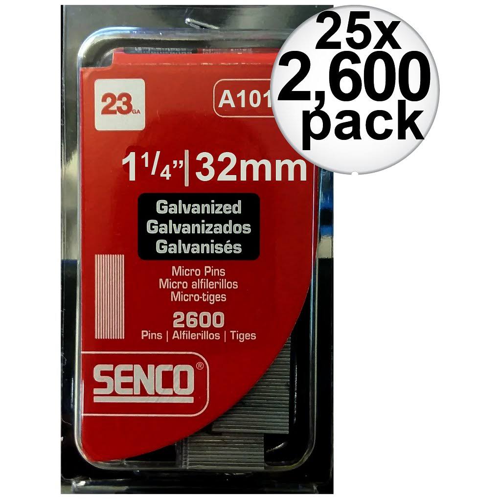 Senco A101259 2,600pk 1-1/4x22 23 Gauge Galvanized Micro Pin Nails 25-Pack