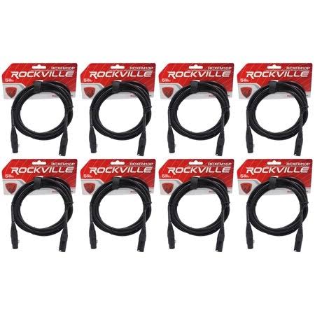 8 Rockville RCXFM10P-B Black 10& Female to Male REAN XLR Mic Cable 100% Copper