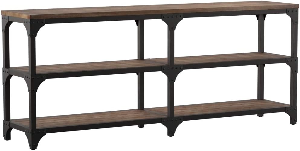 ACME Gorden Console Table - 72680 - Weathered Oak & Antique Silver