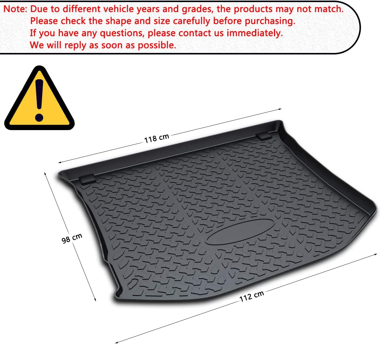 Aiqiying Grand Cherokee Cargo Liners，All Weather 3D Tech Durable TPO Waterproof Rear Cargo Trunk Tray Floor Mat Protector Compatible with 2011-2021 Jeep Grand Cherokee,Not for 2021 Grand Cherokee L Pack of 2
