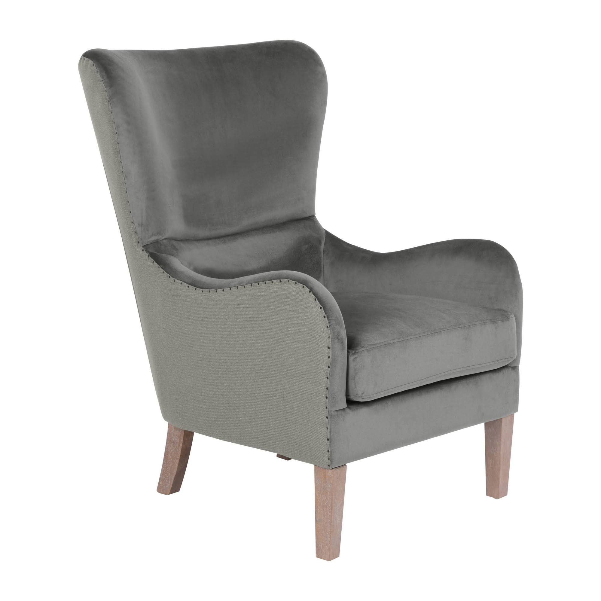 Elle Decor UPH100085A Wingback Chair, Gray