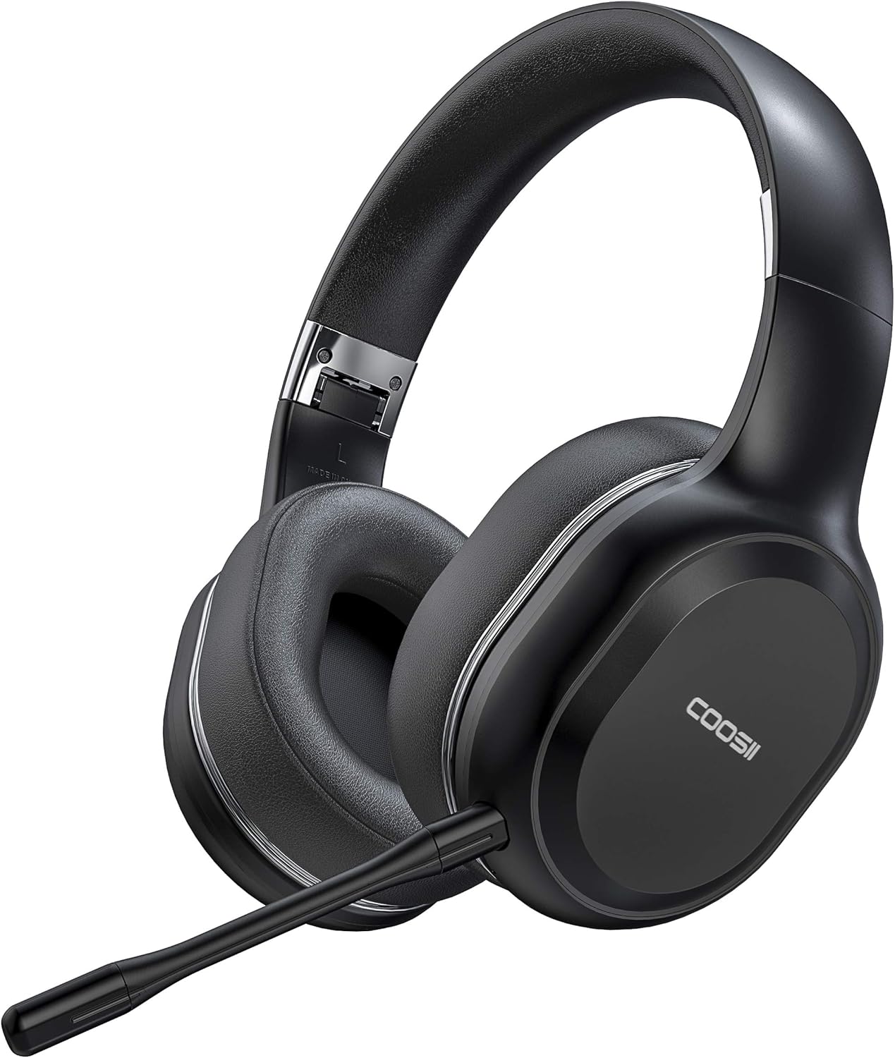 COOSII P80C Plus Bluetooth Headphones Wireless with Dual Microphone, V5.0 Adapter for PC Computer Home Office Online Class, Over Ear Headset, 40H for Laptop Chromebook Cellphone Skype Zoom Call Center Pack of 2