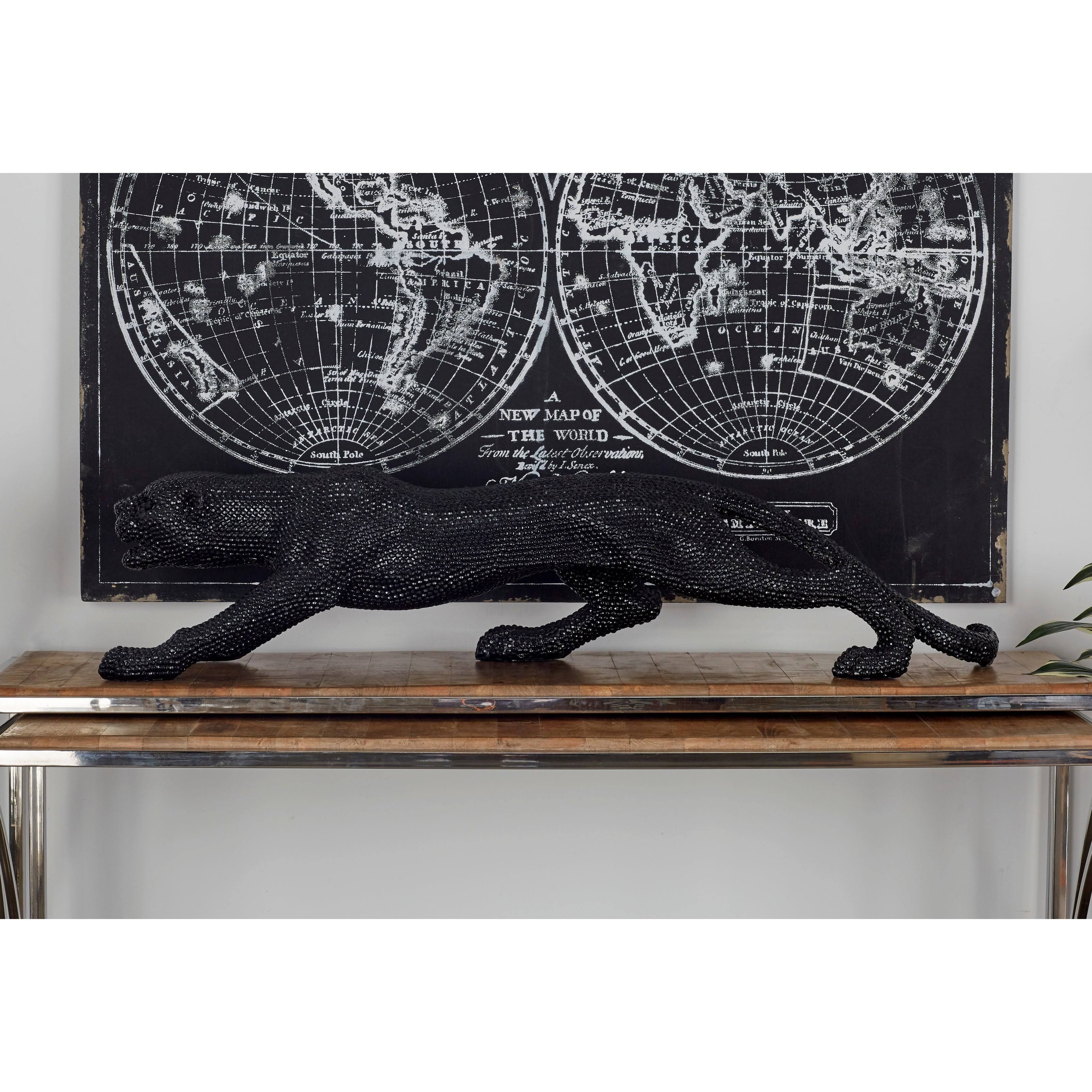 Uma Polystone Black Leopard 42x22W, 11x22H 44258