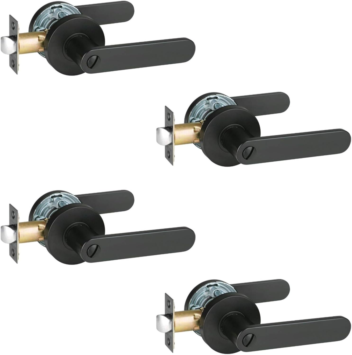 Heavy Duty Keyed Entry Lever Lock Handle for Exterior Front and Office Door Matt Black Lever Door Locks, 1 Pack