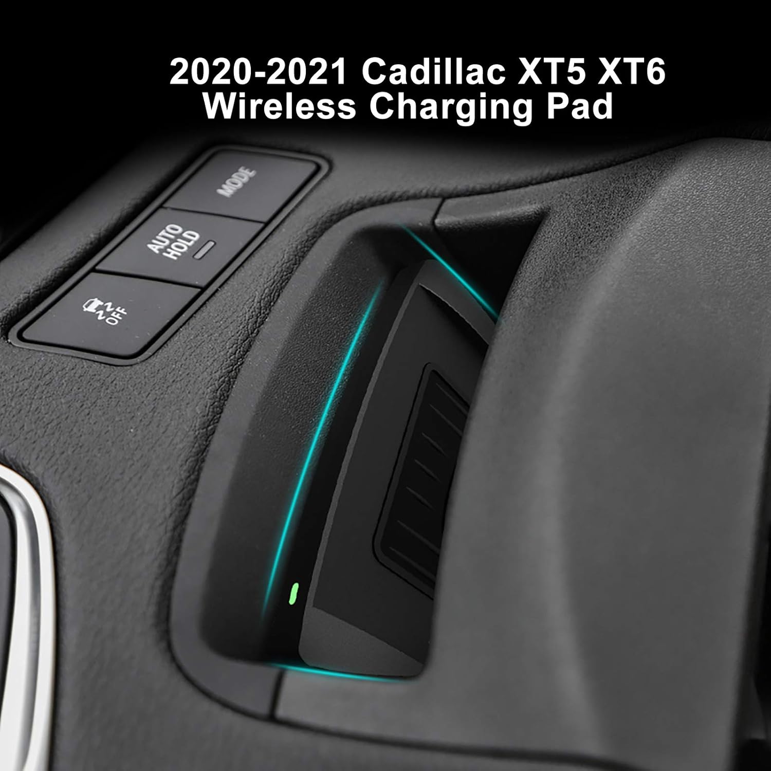 CarQiWireless Wireless Charger for Cadillac XT5 XT6 Accessories 2020 2021 Center Console Wireless Phone Charging Pad Mat for Cadillac XT5 XT6 Pack of 2