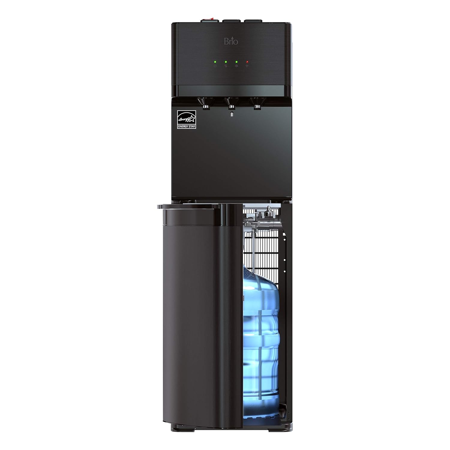 Brio Self Cleaning Bottom Loading Water Cooler Water Dispenser &ndash; Black Stainless Steel - 3 Temperature Settings - Hot, Room & Cold Water - UL/Energy Star Approved