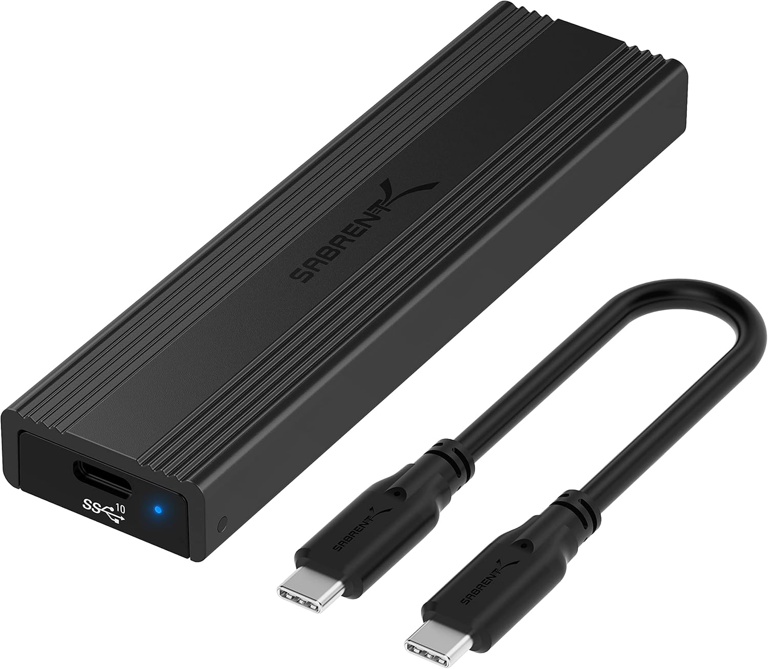 Sabrent USB 3.2 Type-C Tool-Free Enclosure for M.2 PCIe NVMe and SATA SSDs (EC-SNVE) Pack of 2