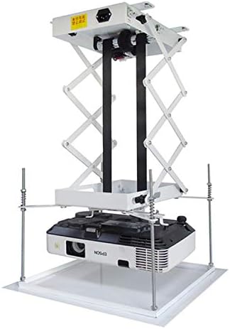 BAOSHISHAN 70CM Electric Projector Bracket Motorized Lift Projector Hanger Ceiling Mount Remote Control 110V for Cinema Church School with Double Motors & Max Load 15kg