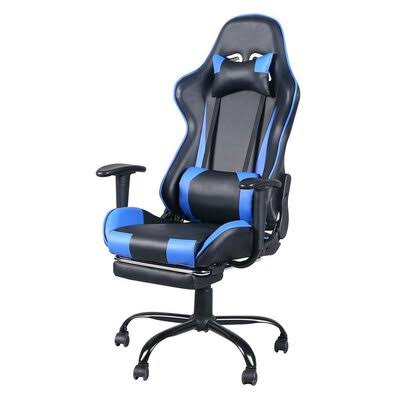 PC u0026 Racing Game Chair Ebern Designs Color: Black/Blue