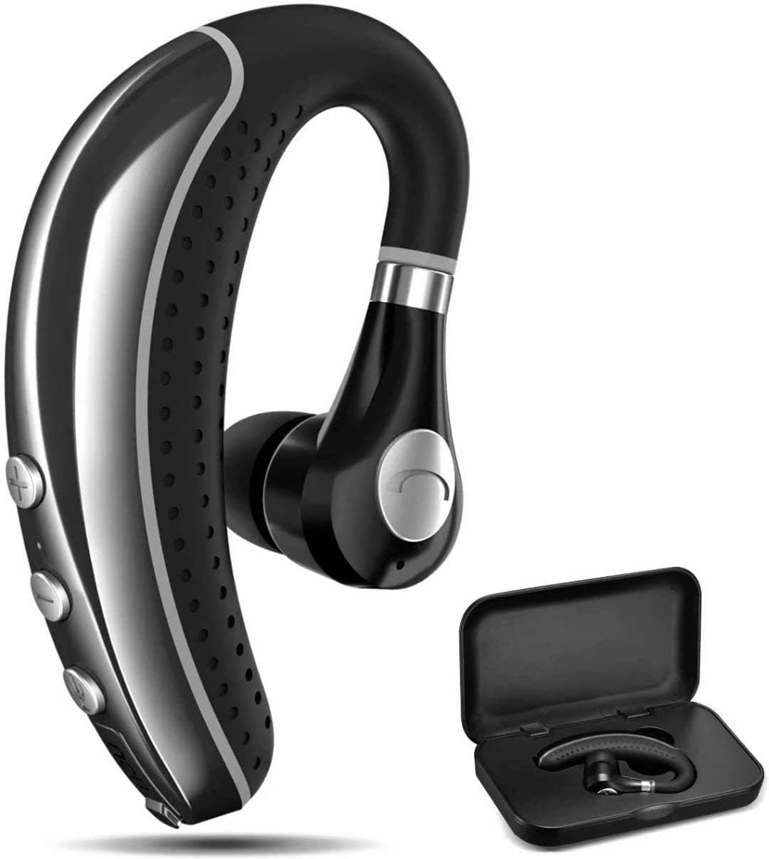 Bluetooth Headset COMEXION V5.0 Bluetooth Earpiece with Mic and Mute Key Wireless Noise Reduction Business Earphone for Driving/Meeting/Listening Pack of 2