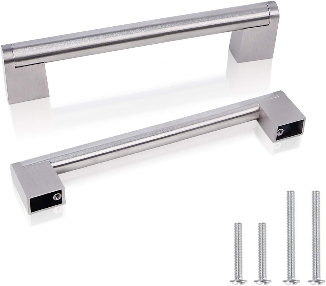 30 Pack 128mm(5inch) Hole Centers Diameter 14mm Stainless Steel Boss Bar Kitchen Cabinet Door Handles and Pulls Cabinet Knobs Length 166mm(6.6inch) Brushed Nickel Pack of 2