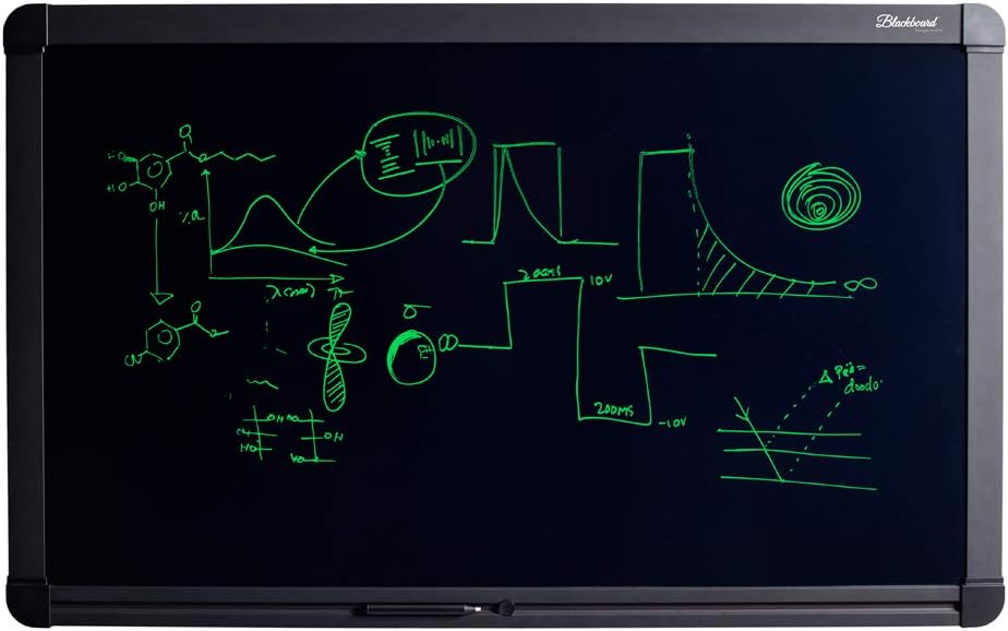 Boogie Board Blackboard 55” Large Conference Room Whiteboard Alternative with Instant Erase - Black