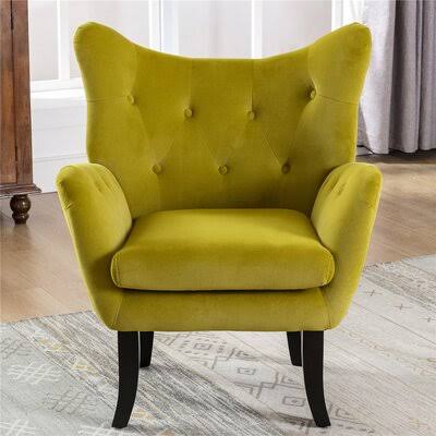 Wayfair 29x22 Wide Wingback Armchair Rosdorf Park Fabric: Avocado