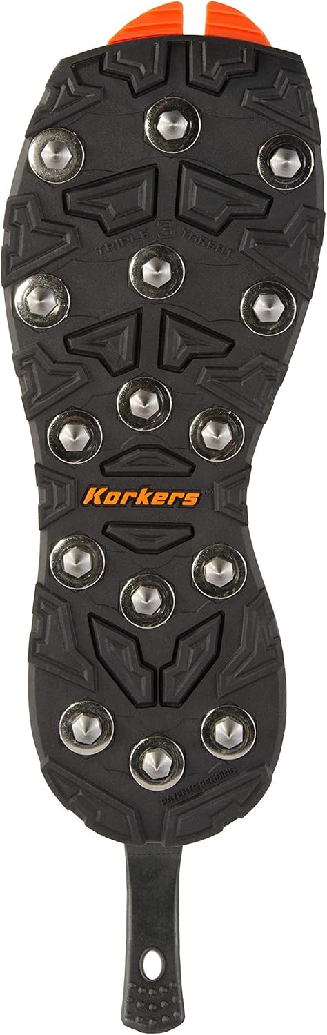 Korkers Omnitrax 3.0 Winter Sole-Triple Threat with Sharp Steel Spikes Ice and Snow Traction Cleats