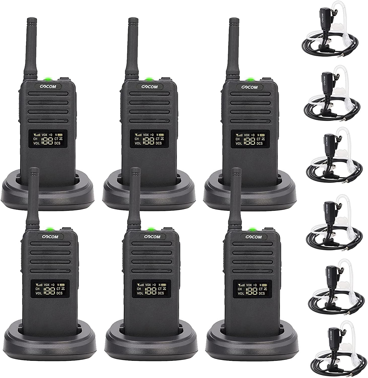 GOCOM Digital and Analog Handheld Walkie Talkies-Long Range 2 Way Radio for Adults,Business Elegant & Slim Two Way radios, Better Communication & Clearer Voice Than Analog radios, GD700 6pack