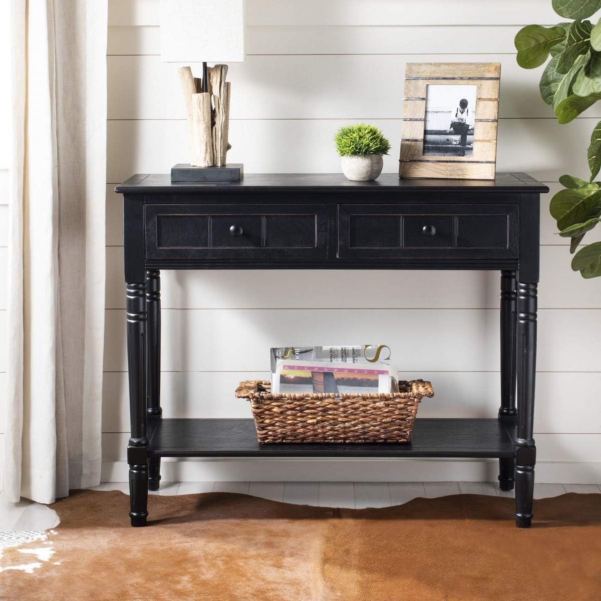 Safavieh American Homes Collection Samantha Distressed/Black 2-Drawer Console Table
