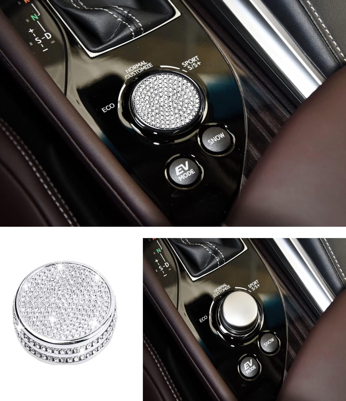 NEUZIK Bling Media iDrive Control Interior Sticker Cover Accessory Small Compatible for Lexus ES:2013-2018, GS:2013-2020