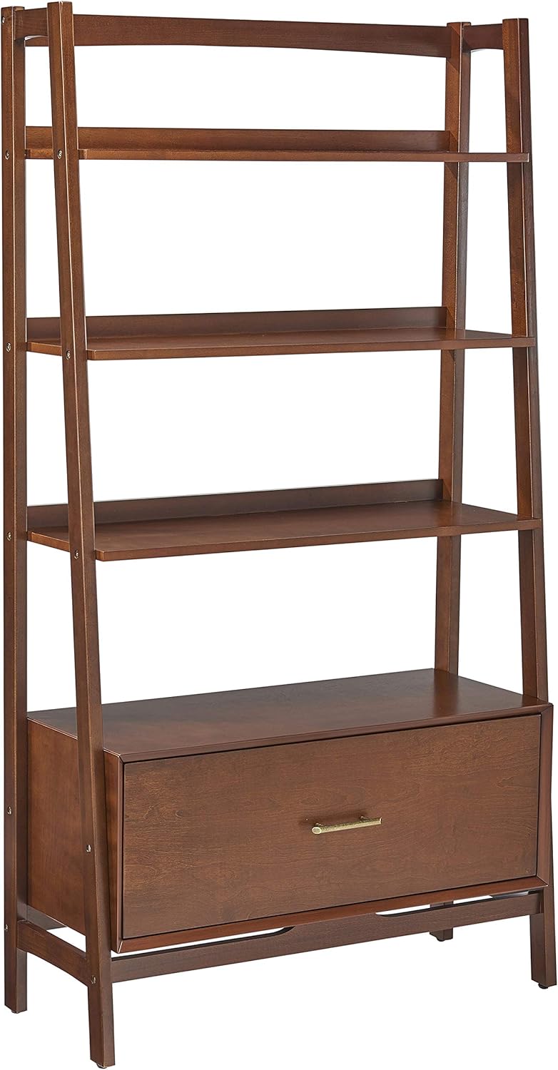 Crosley Furniture Landon Large Etagere Bookcase, Acorn