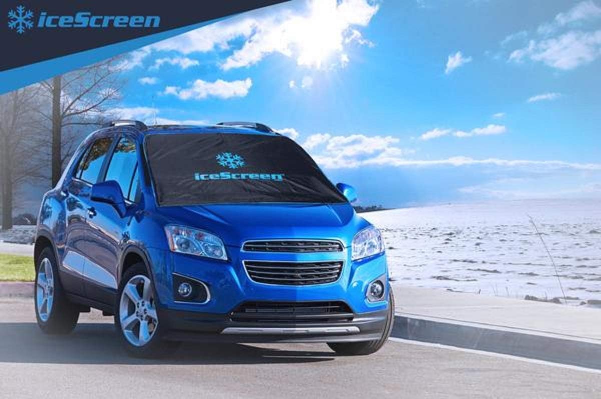 iceScreen Magnetic Frost Ice Snow Sun Windshield Cover, Deluxe Black Pack of 2