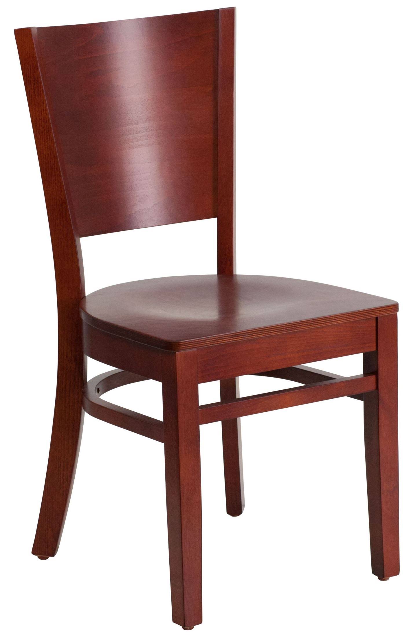 Lacey Series Solid Back Mahogany Wooden Restaurant Chair | Flash Furniture