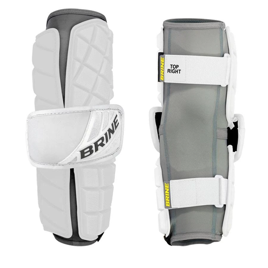Brine Clutch Elite Lacrosse Arm Guard, White, Large