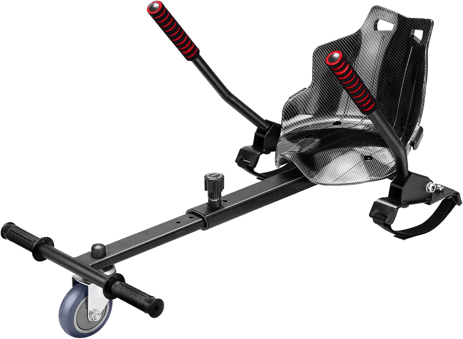 JINLLY Hoverboard Seat Attachment, Hover Board Kart Accessories with 8 Adjustable Frame Length and Carbon Fiber Seat for Kids and Adults, Compatible for 6.5