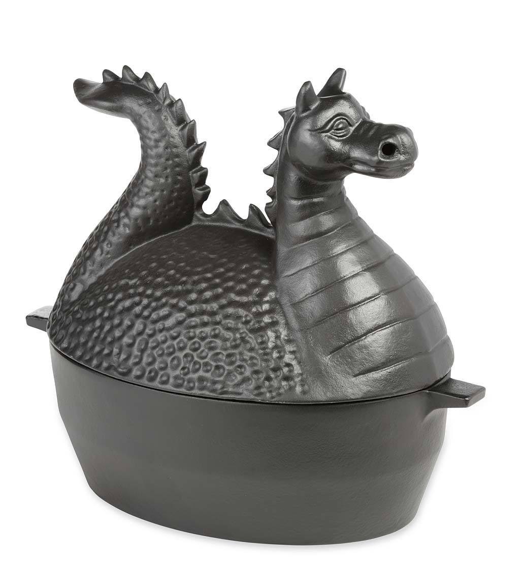 Dragon Woodstove Steamer in Cast Iron - Black