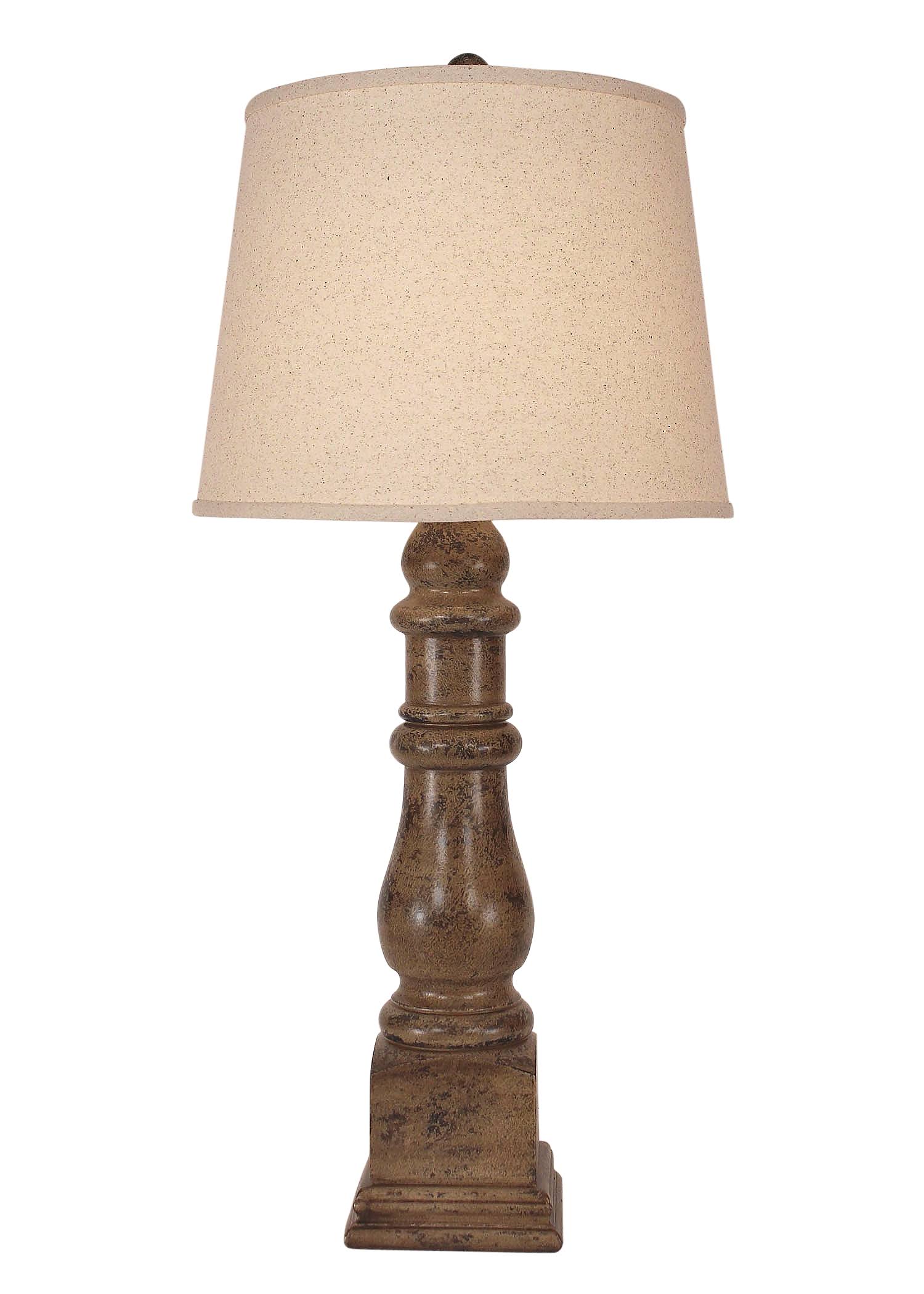 Coast Lamp Manufacturing 17 C12C Tarnished Cottage Country Squire Table Lamp