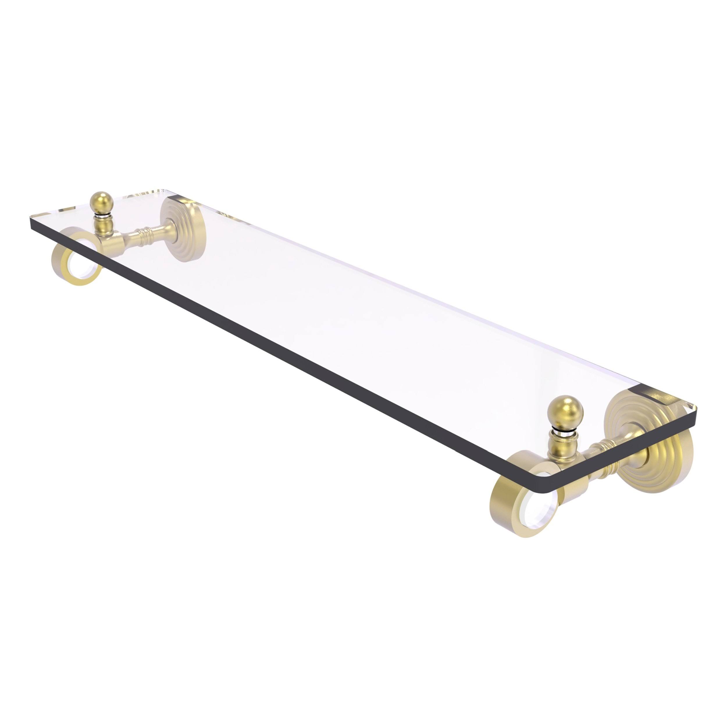 Allied Brass PG-1-16-SBR 16 in. Pacific Grove Collection Glass Shelf Satin Brass