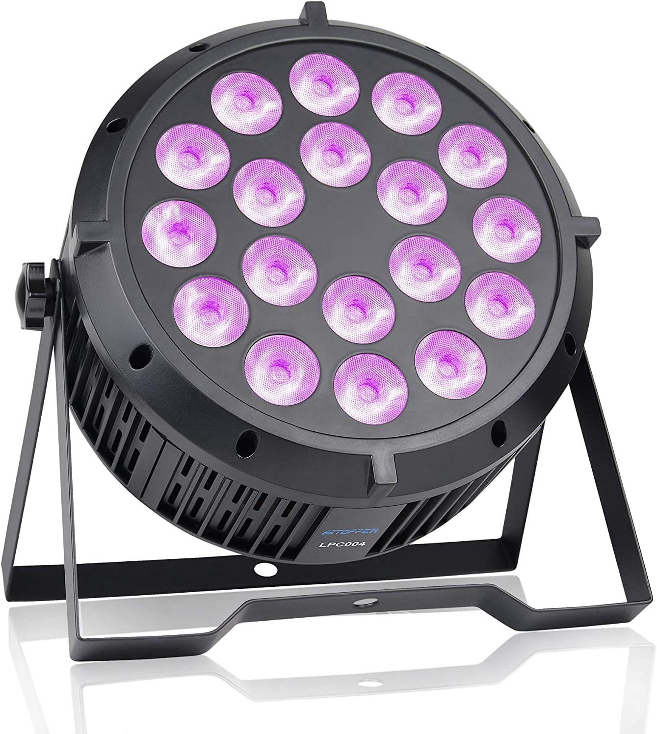 BETOPPER Stage Lights,DJ Party Can Lights 18x8W RGBW LED Washing Lighting Professional Disco Lights DMX-512 Sound Activated Strobe Lights for DJ,Church Events,Live Performance etc.(1 Pack)