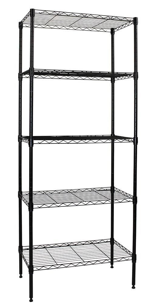 Apollo Hardware Black 5-Shelf Wire Shelving 14x22x24x22x60x22 (Black)