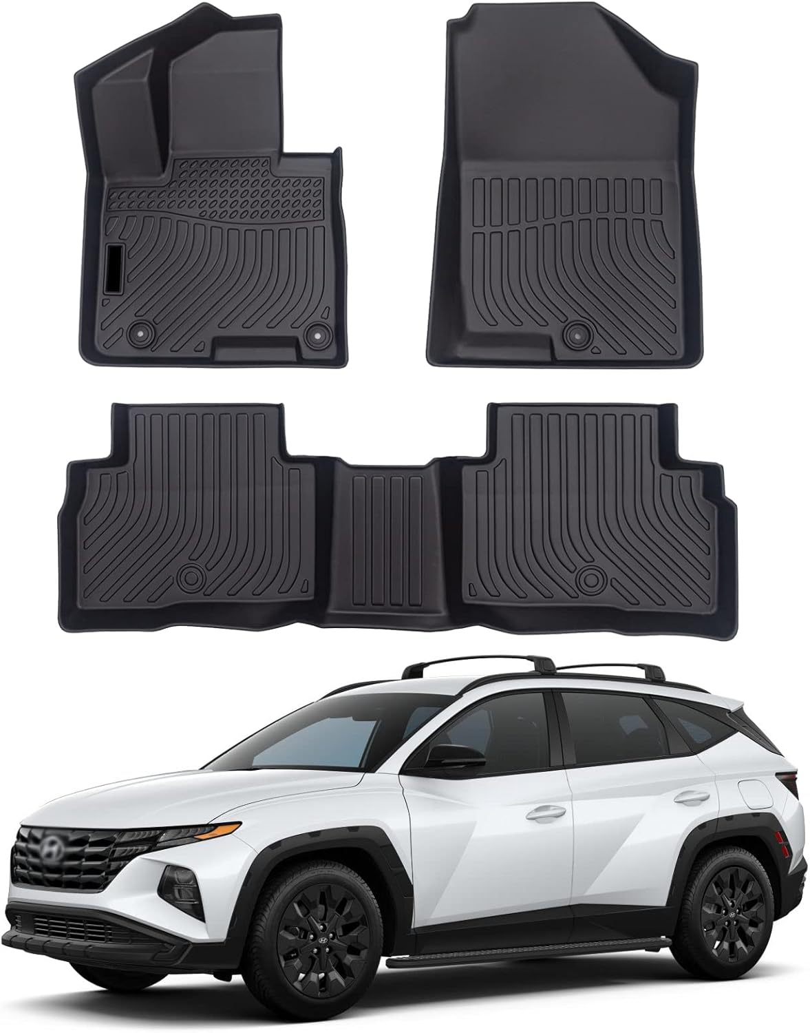COSLAKE for Hyundai Tucson Hybrid&nbsp;2022 Floor Mats, Hyundai Tucson 2022 Accessories, All-Weather&nbsp;Floor&nbsp;Mats, TPE&nbsp;& Waterproof, Full&nbsp;Set Floor&nbsp;Mats&nbsp;Front&nbsp;&&nbsp;2nd&nbsp;Row&nbsp;Full&nbsp;Coverage&nbsp;Floor&nbs