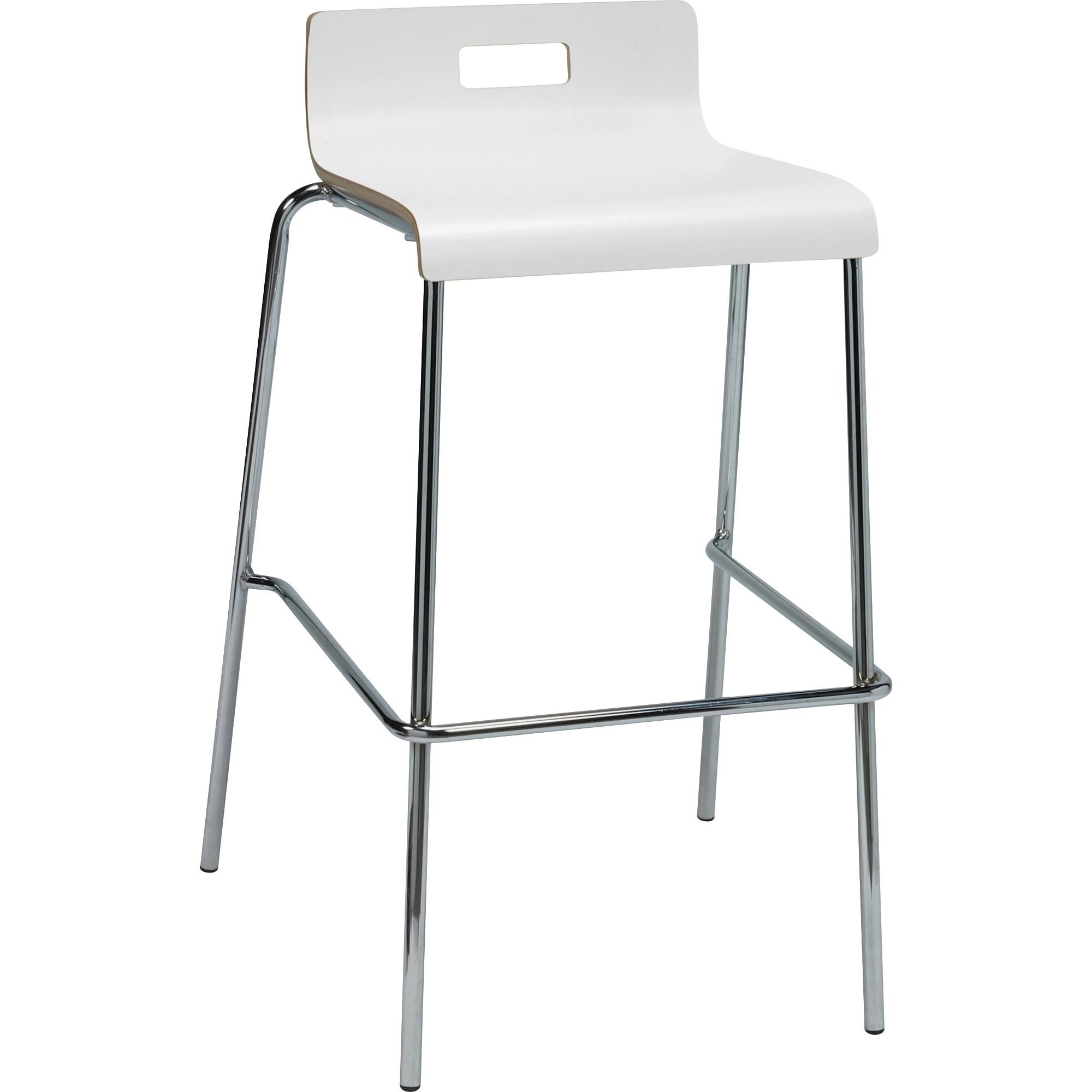 Lorell Bentwood Low Back Cafe Stool, White