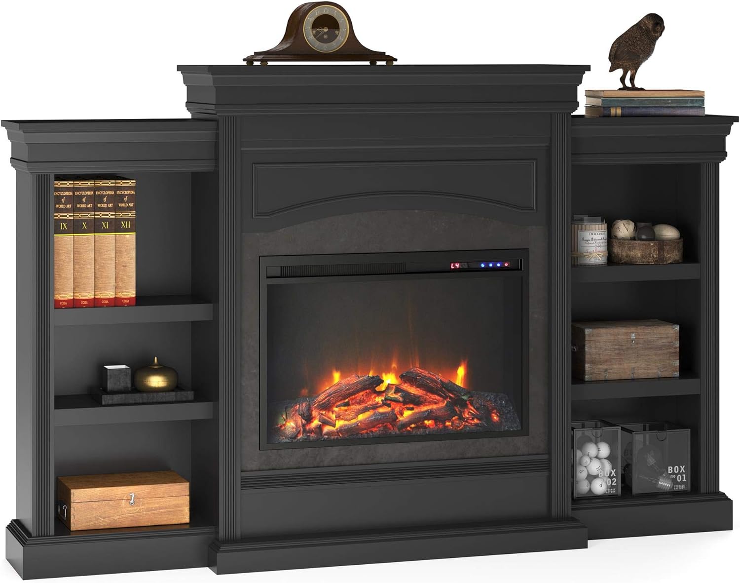 Ameriwood Home Lamont Mantel Fireplace, White,1815096COM