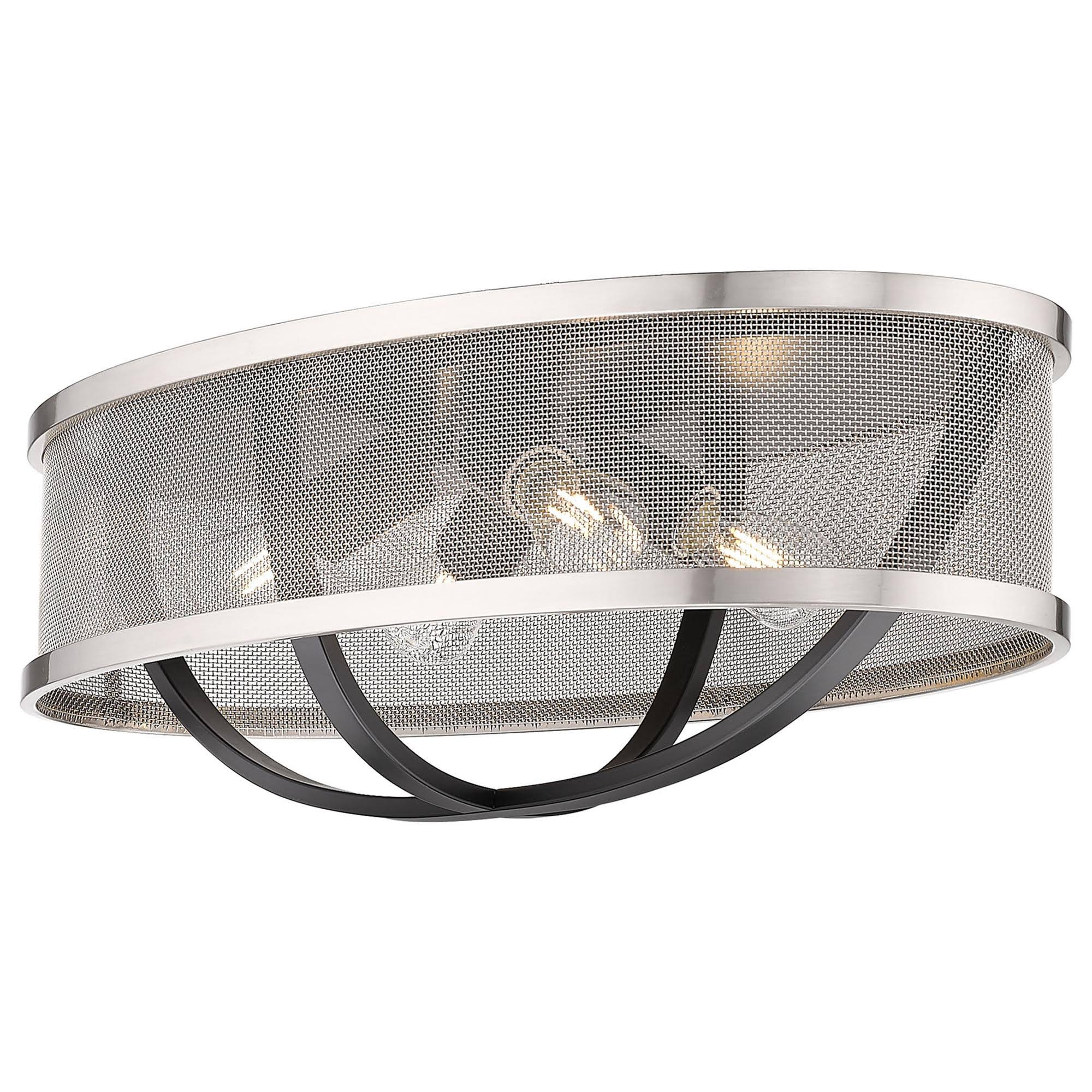 Golden Lighting 3167-FM24 BLK-PW Colson Flush Mount, Matte Black