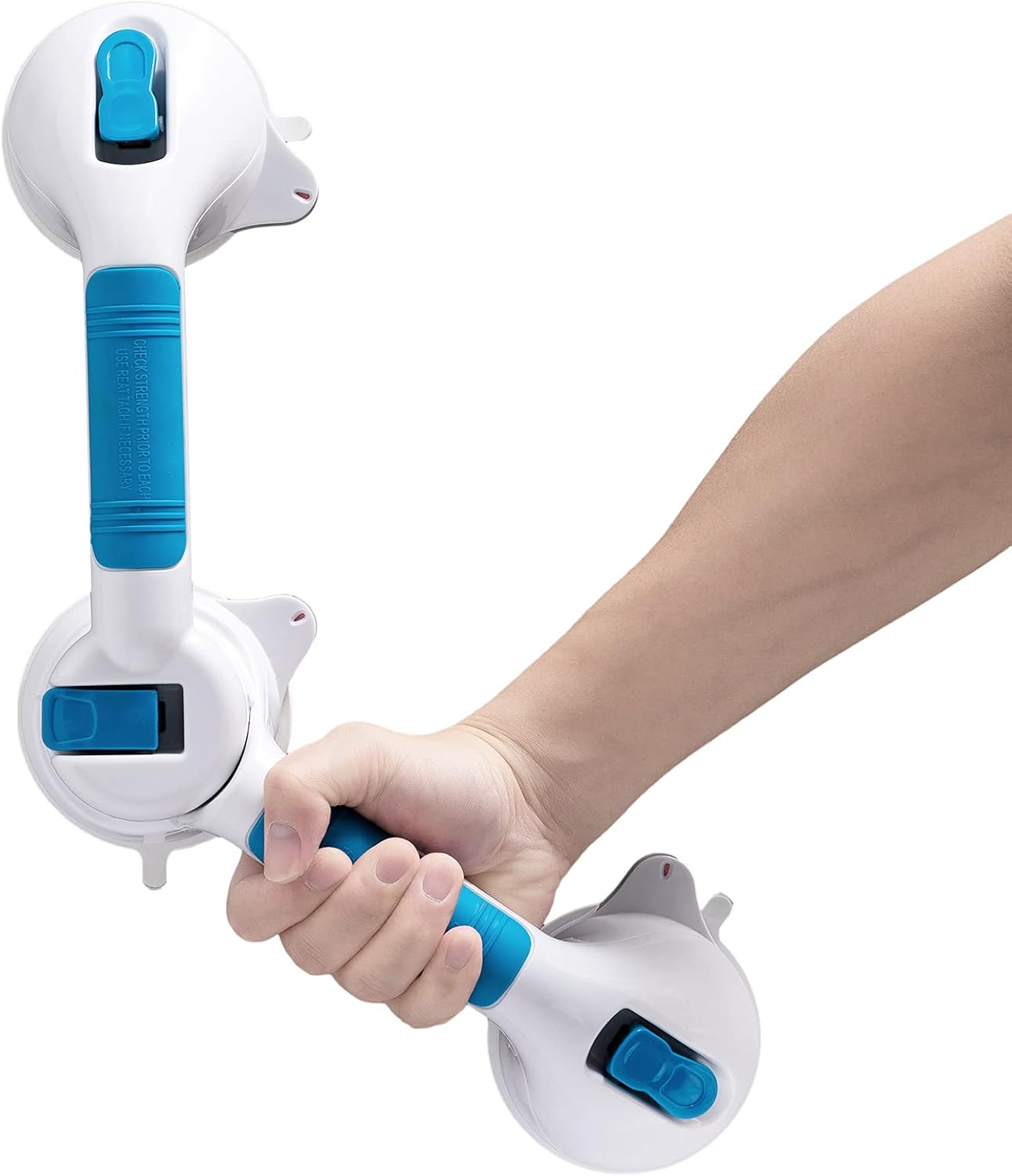 TAILI Suction Shower Safety Grab Bar Bathroom Balance Handle Strong Hold for Handicap, Elderly, Senior, Injury, Assist Bath Hand Rail Support Hold Up to 240LBS No Drilling, 4”x4” Tile Wall Application Pack of 2