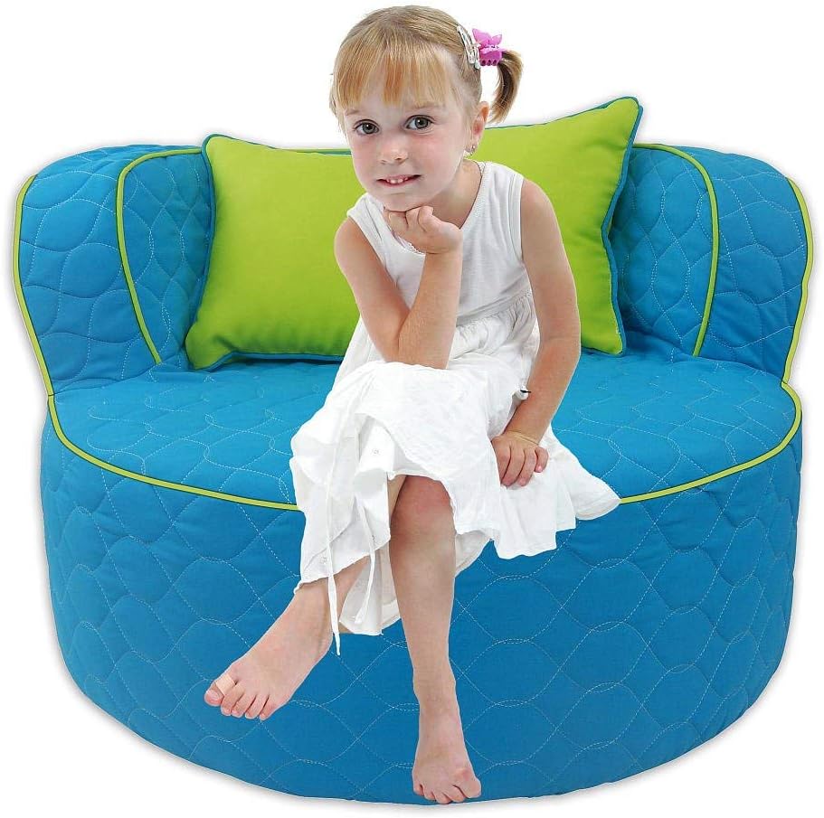 Fun Furnishings Throw Back Chair, Aqua