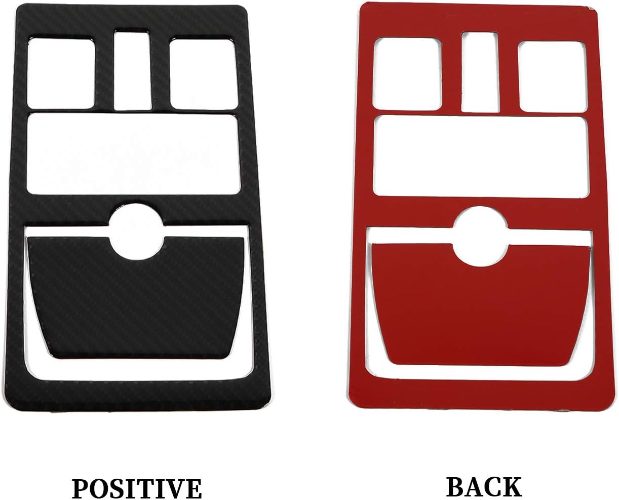 Hoolcar Top Reading Light Trim Cover Front Roof Reading Light Frame Bezel for for 2010-2015 Dodge Ram, Soft Carbon Fiber (2PCs) Pack of 2