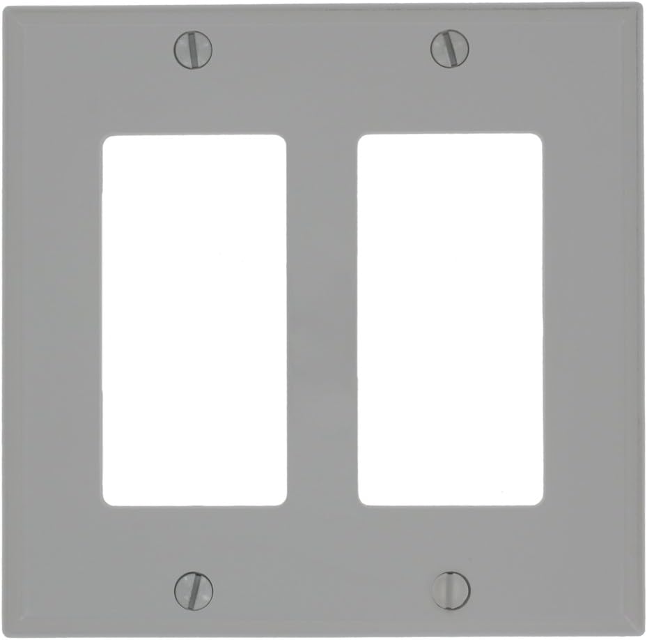 Leviton 80409-NW 2-Gang Decora/GFCI Device Decora Wallplate, Standard Size, White, 25-Pack Pack of 2