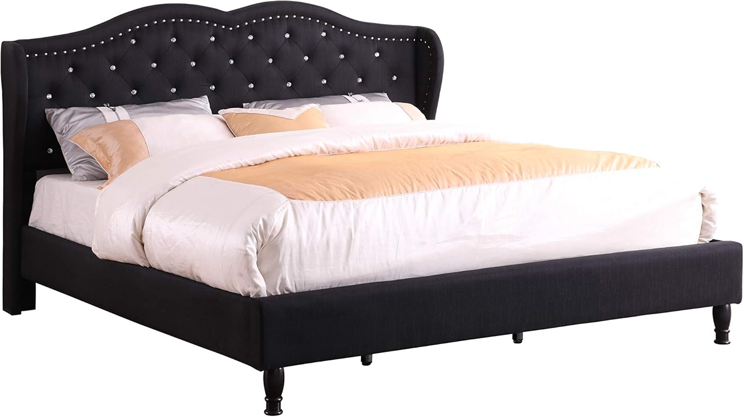 Home Life 19 Platform Bed, King, Black