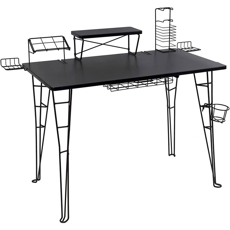 Pemberly Row Gaming Desk in Black
