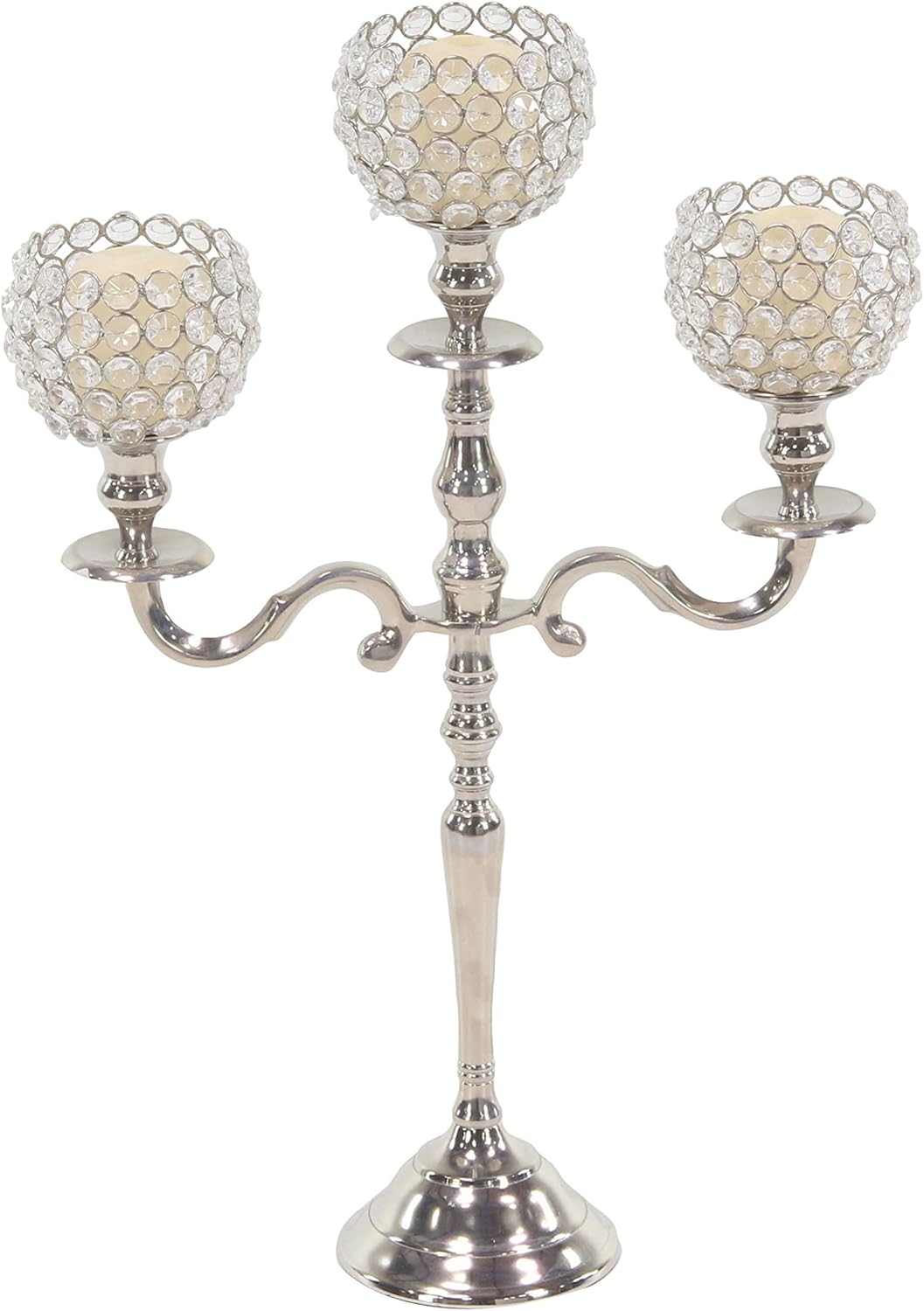 Deco 79 33294 33294 Candelabra, Silver Pack of 2