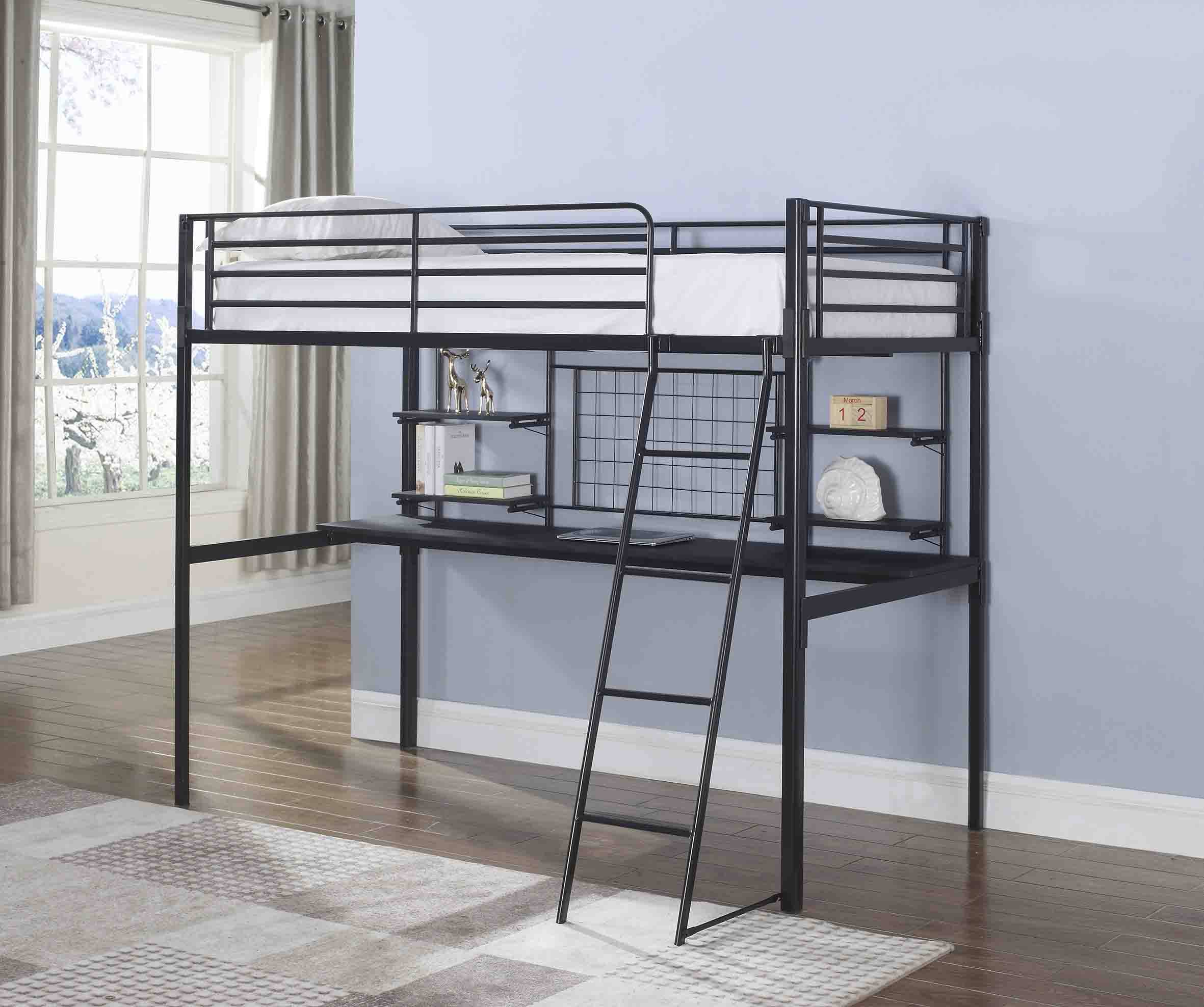 Coaster Boltzero Black Twin Loft Bunk Bed 460473T