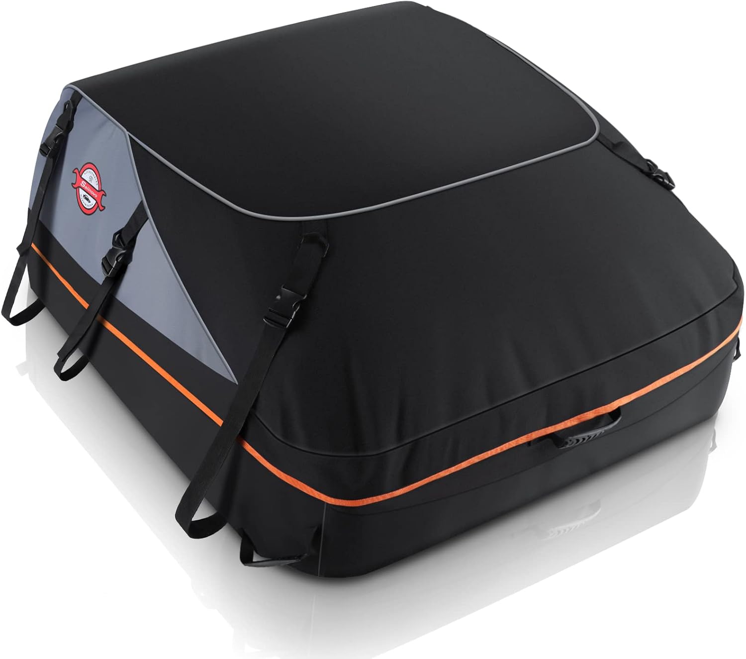 Sailnovo Car Rooftop Cargo Carrier Bag, 21 Cubic Feet 100% Waterproof Heavy Duty 900D Car Roof Bag for All Vehicle with/Without Racks - Anti-Slip Mat+6 Door Hooks