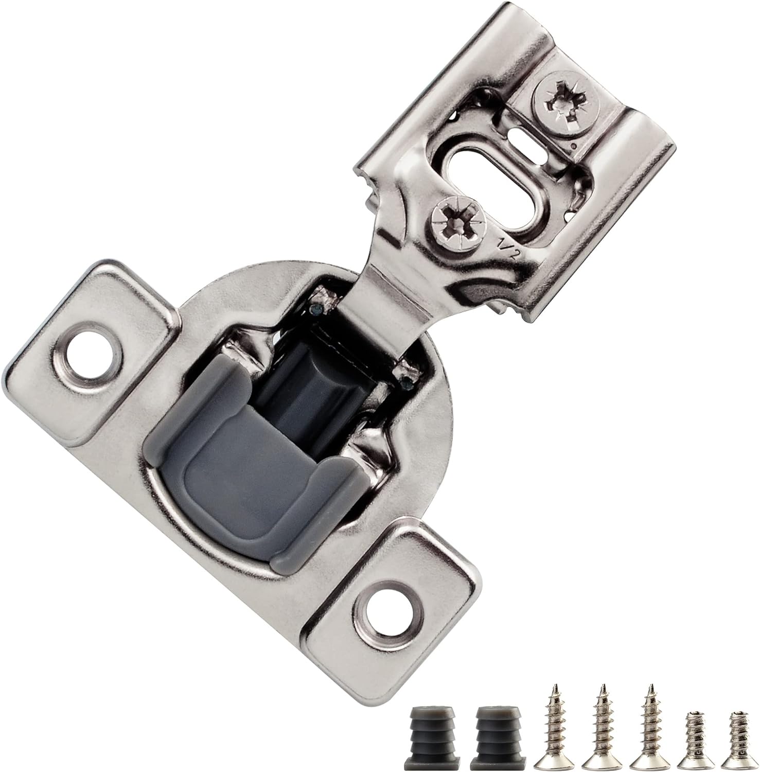 STIANC 50 Pack Soft Close Cabinet Hinges, 1/2 Inch Overlay Soft Close Hinges for Kitchen Cabinet Hinges, Self Closing Cabinet Hinges-3 Way Adjustability, 105 Degree