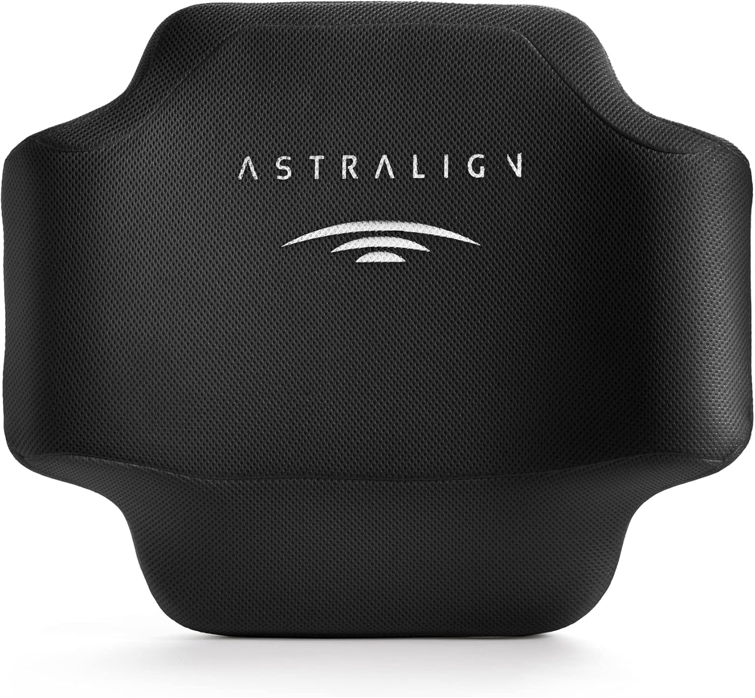 Astralign Thoracic US-Made Pillow Back Support & Posture Corrector - Correct Sitting Posture in Car & Office, Reduce Lumbar, Neck, Shoulder, and Coccyx Pain for Desk Chairs, Made in USA, Black, Small