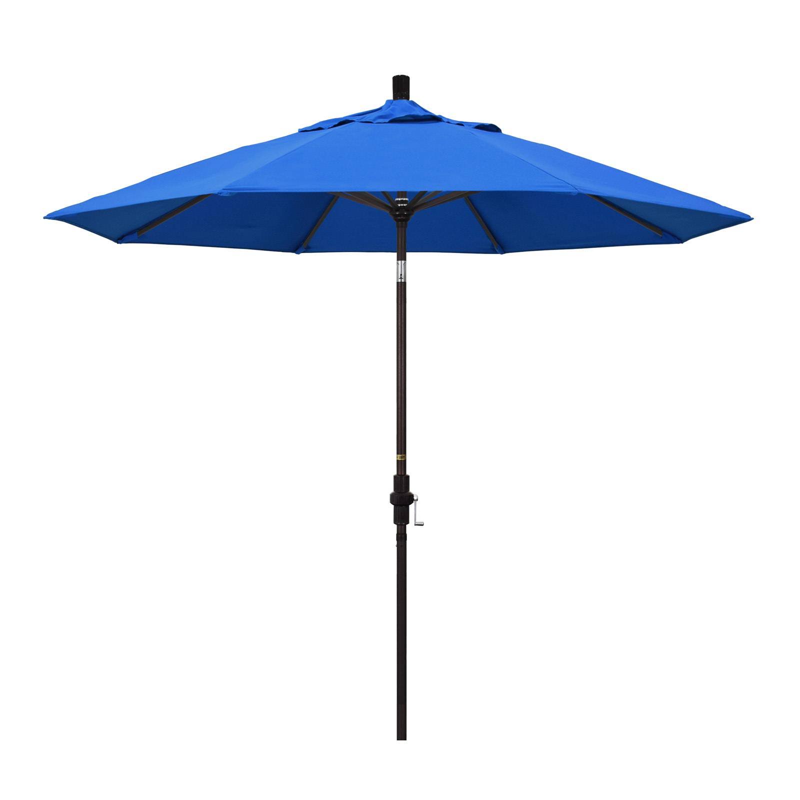 California Umbrella 9 ft. Olefin Aluminum Single Vent Tilt Market Umbrella Olefin Pacific Blue