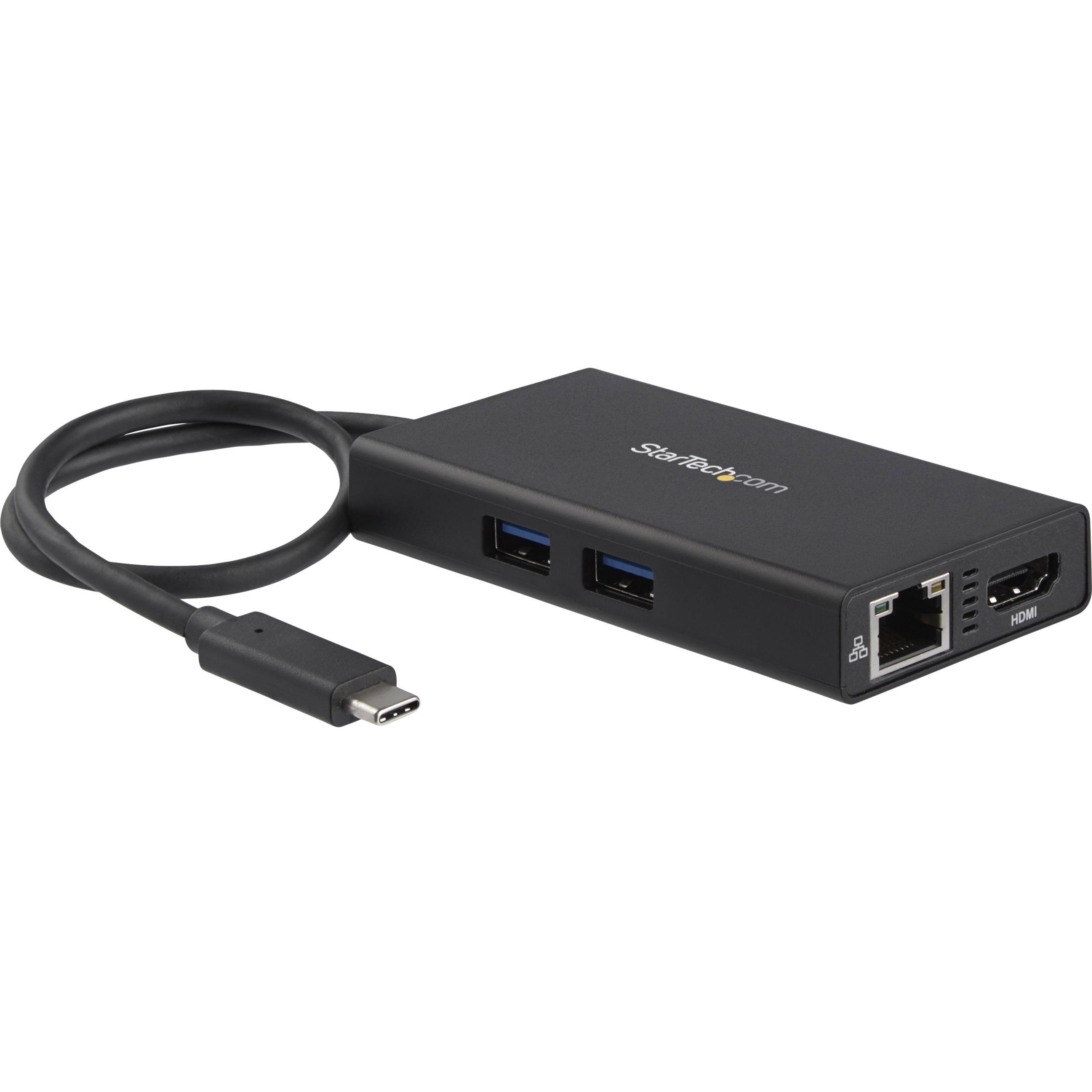 StarTech.com USB-C Multiport Adapter - Video interface converter 4K support, USB Power Delivery (60W) - Black - 3.8 in - M 24 pi