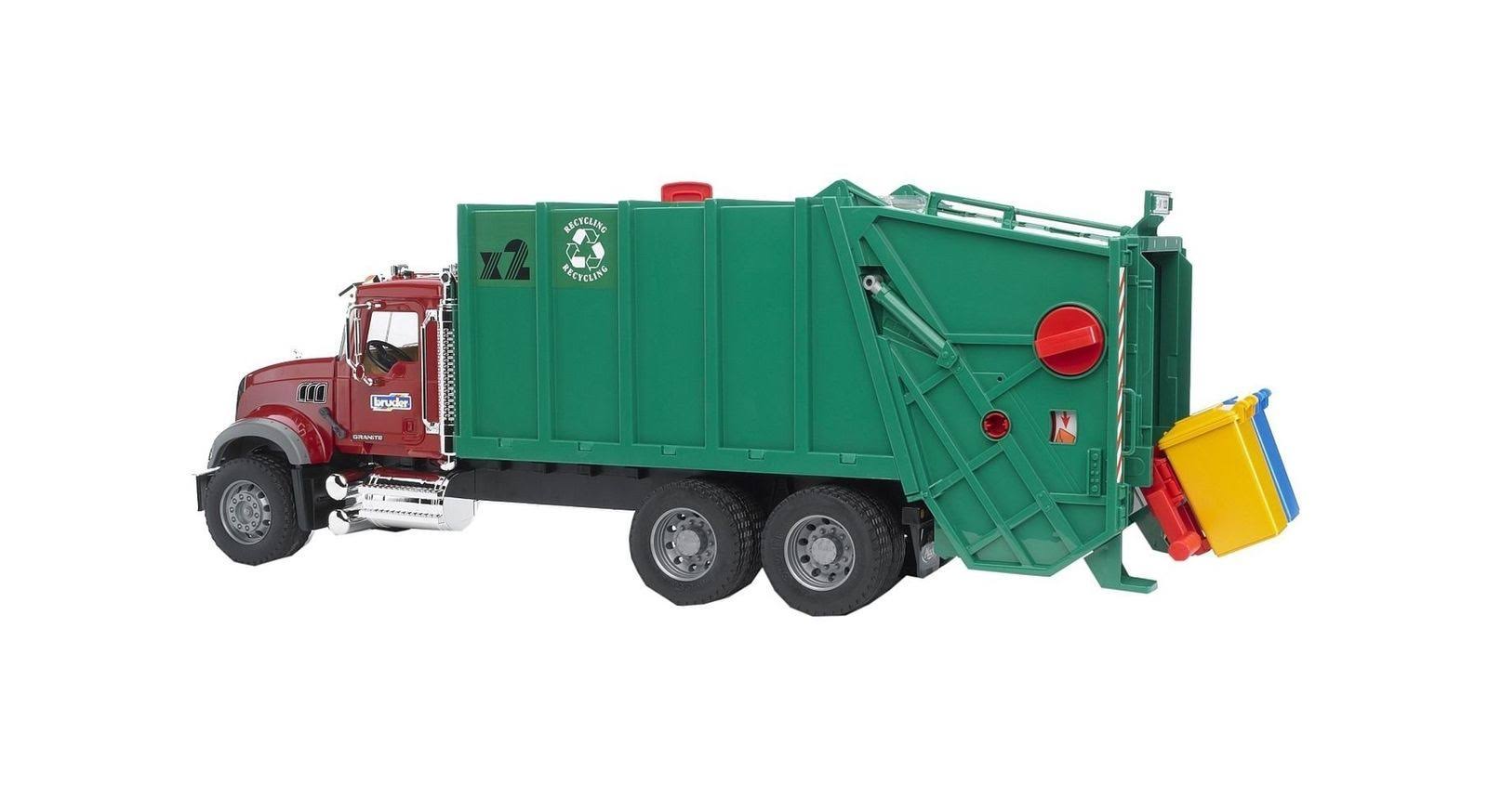 Bruder Toys Mack Granite Garbage Truck (Ruby Red Green)